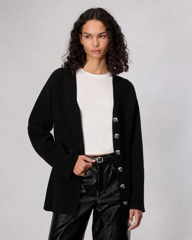 Women Sweaters and Sweatshirts Rag and Bone Bridget VNeck Cardigan Black