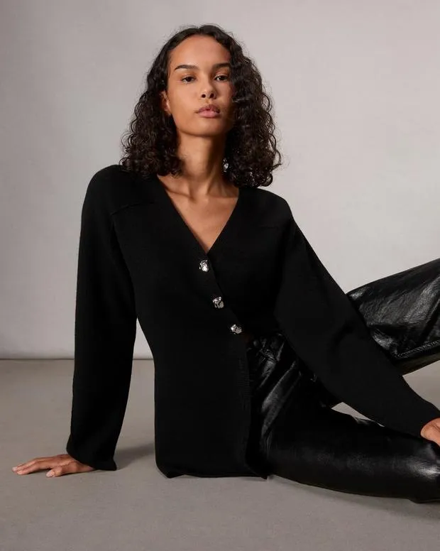 Women Sweaters and Sweatshirts Rag and Bone Bridget VNeck Cardigan Black