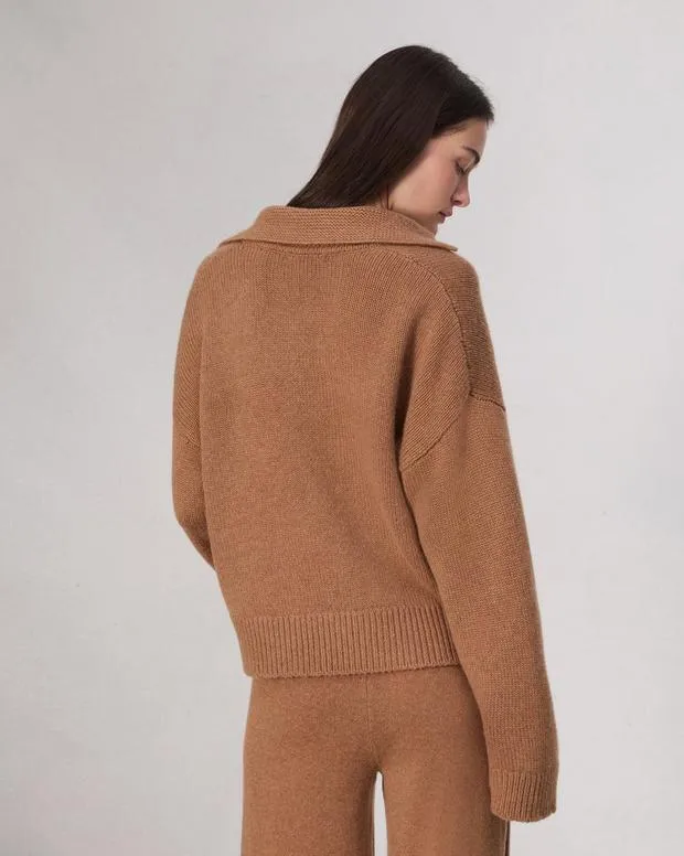 Women Sweaters and Sweatshirts Rag and Bone Danica Polo Sweater Camel