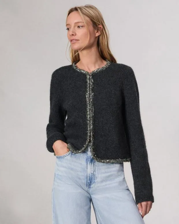 Women Sweaters and Sweatshirts Rag and Bone Davies Lady Cardigan Charcoal