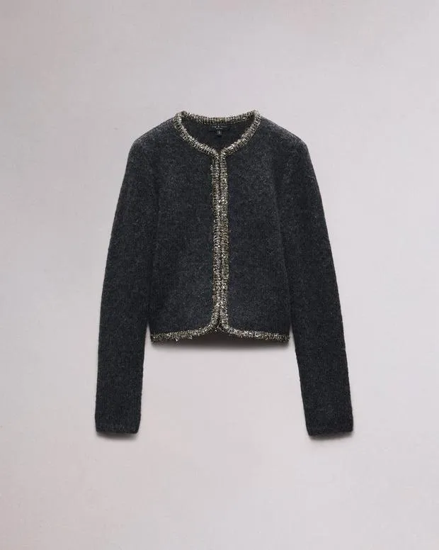 Women Sweaters and Sweatshirts Rag and Bone Davies Lady Cardigan Charcoal