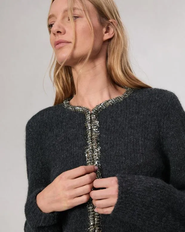 Women Sweaters and Sweatshirts Rag and Bone Davies Lady Cardigan Charcoal