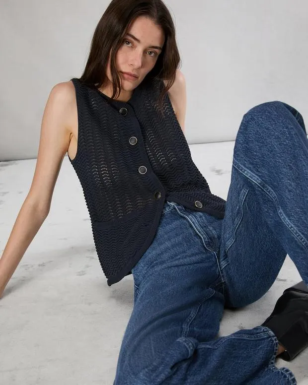 Women Sweaters and Sweatshirts Rag and Bone Elisa Cotton Vest Salute