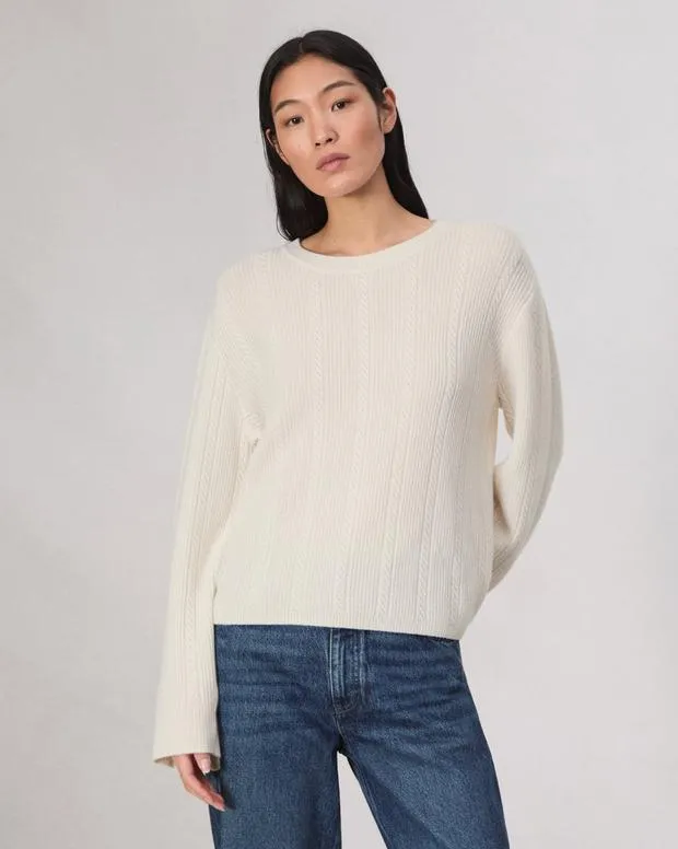 Women Sweaters and Sweatshirts Rag and Bone Maud Cashmere Sweater Ivory
