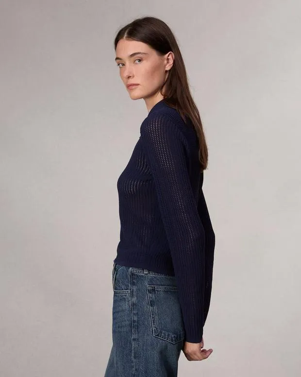 Women Sweaters and Sweatshirts Rag and Bone Viola Polo Sweater Indigo