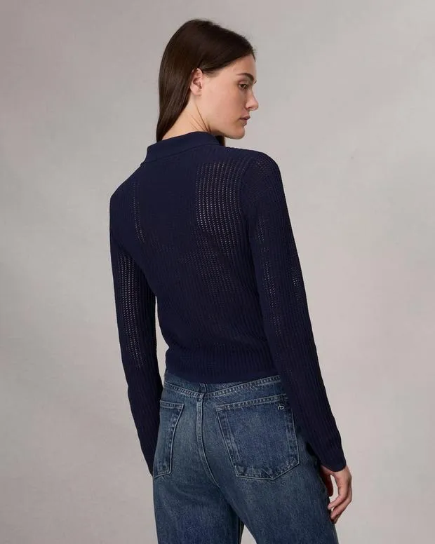 Women Sweaters and Sweatshirts Rag and Bone Viola Polo Sweater Indigo
