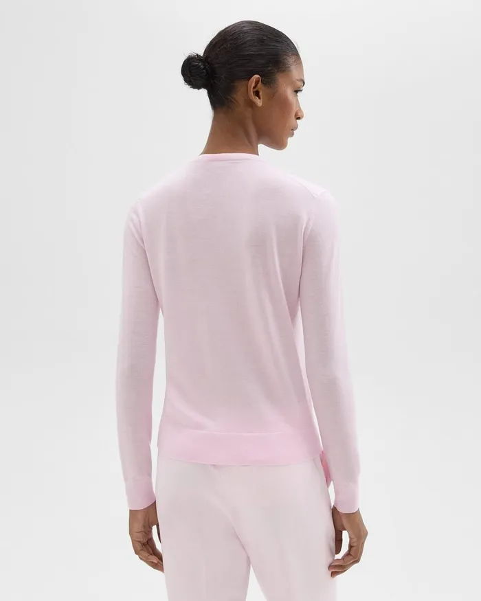 Women Sweaters Cardigans Theory Crewneck Sweater In Regal Wool Bloom