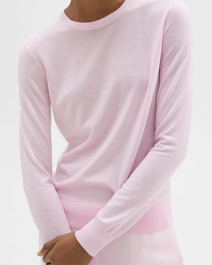 Women Sweaters Cardigans Theory Crewneck Sweater In Regal Wool Bloom