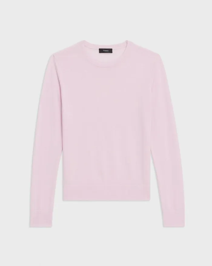 Women Sweaters Cardigans Theory Crewneck Sweater In Regal Wool Bloom