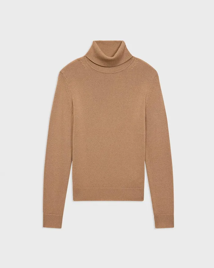 Women Sweaters Cardigans Theory Turtleneck Sweater In Cashmere Royal Camel
