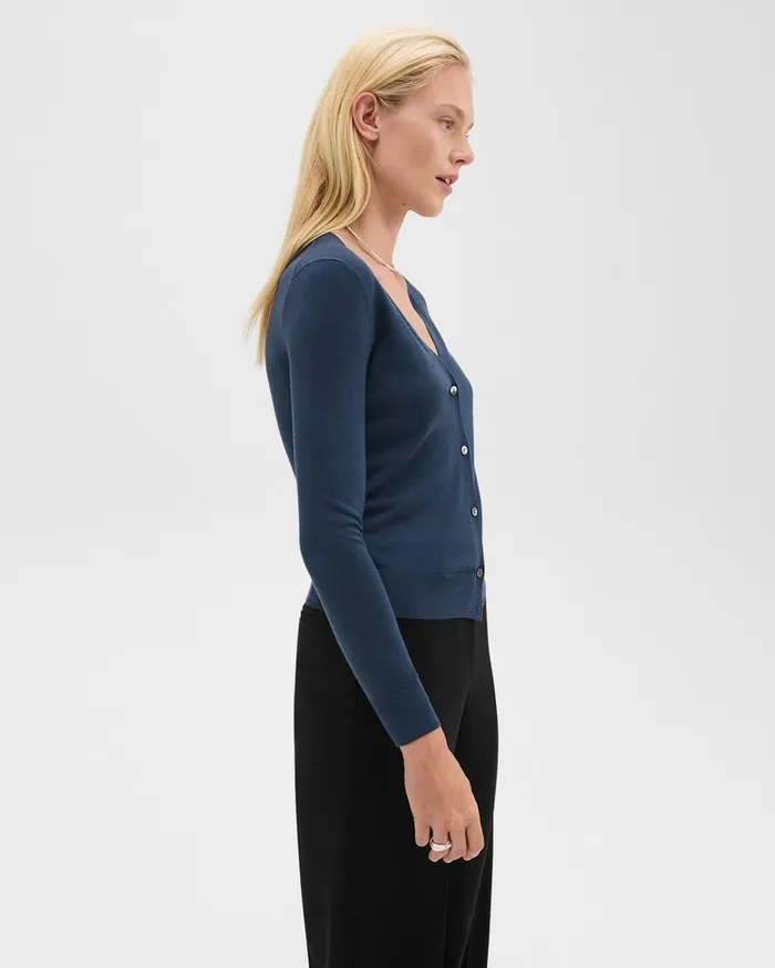 Women Sweaters Cardigans Theory VNeck Cardigan In Regal Wool Ash Blue