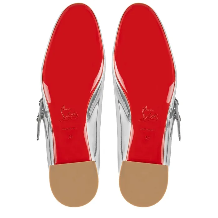 Women Sweet Jane Ballerinas 8211 Specchio Calf Leather 8211 Silver Christian Louboutin Flats and Loafers