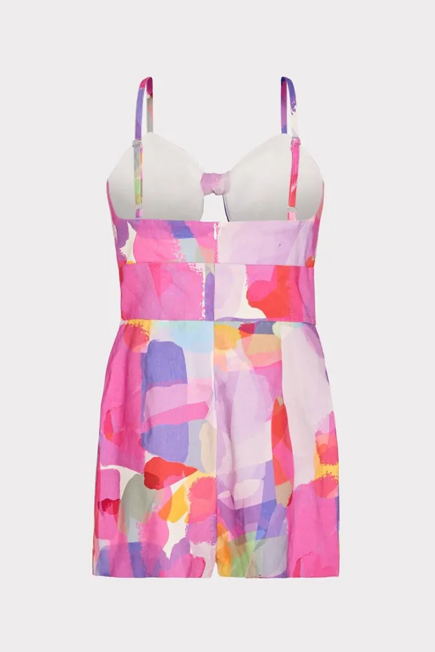 Women Swim and Coverups Milly Anya Rainbow Waterfall Romper Multi Women Swim and Coverups Milly Anya Rainbow Waterfall Romper Multi