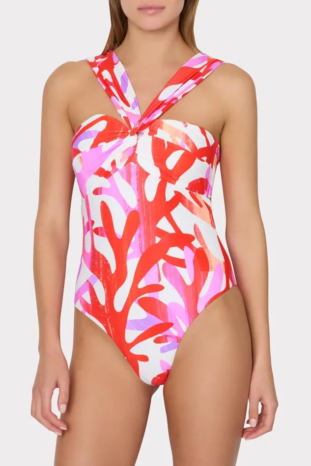 Women Swim and Coverups Milly Betsy Italian Under The Sea Bandeau One Piece Pink Multi Women Swim and Coverups Milly Betsy Italian Under The Sea Bandeau One Piece Pink Multi