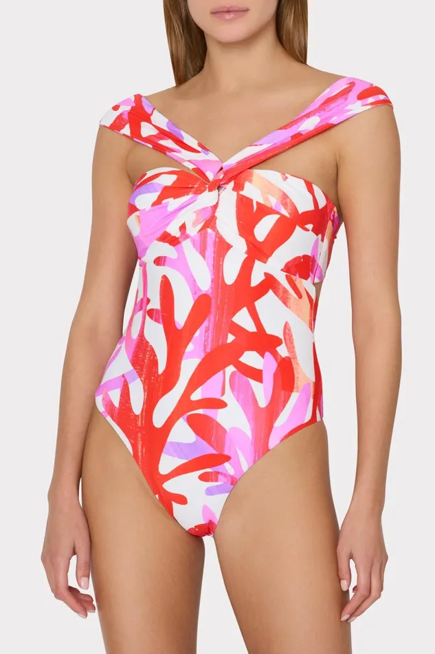 Women Swim and Coverups Milly Betsy Italian Under The Sea Bandeau One Piece Pink Multi Women Swim and Coverups Milly Betsy Italian Under The Sea Bandeau One Piece Pink Multi