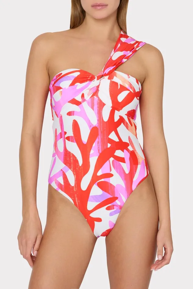 Women Swim and Coverups Milly Betsy Italian Under The Sea Bandeau One Piece Pink Multi Women Swim and Coverups Milly Betsy Italian Under The Sea Bandeau One Piece Pink Multi