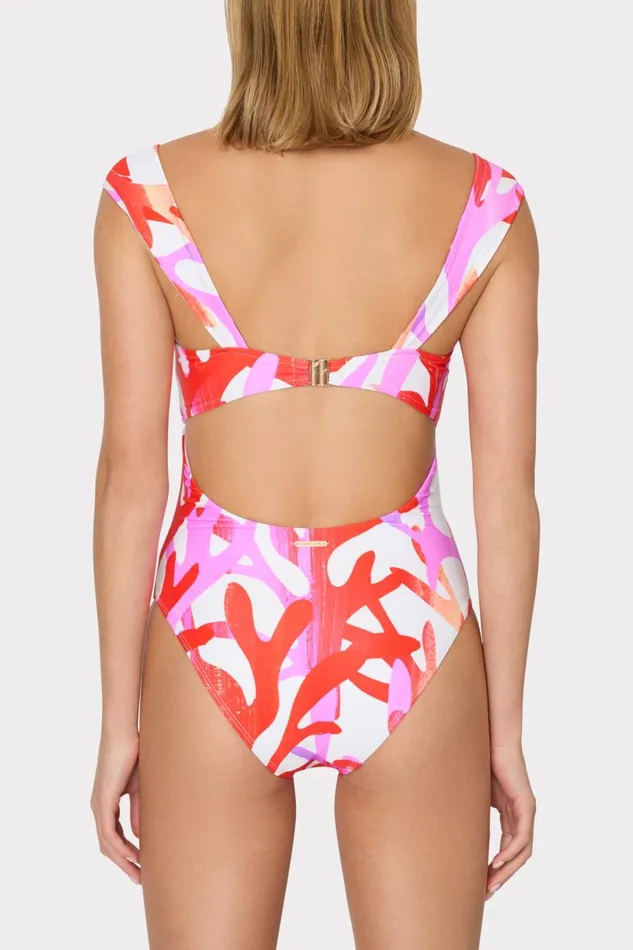 Women Swim and Coverups Milly Betsy Italian Under The Sea Bandeau One Piece Pink Multi Women Swim and Coverups Milly Betsy Italian Under The Sea Bandeau One Piece Pink Multi