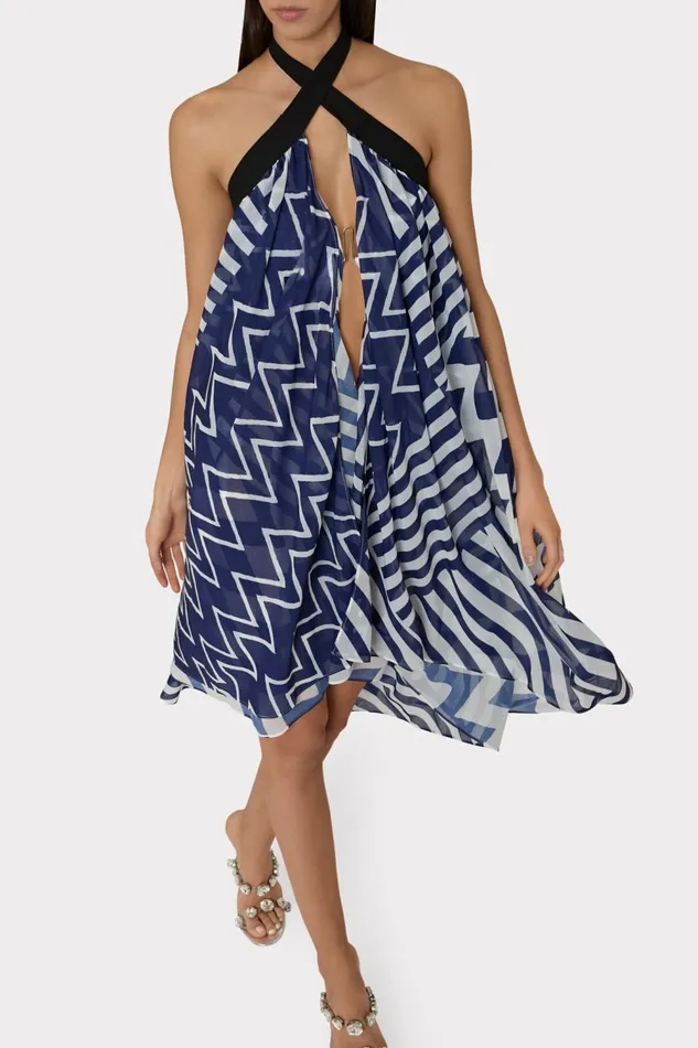 Women Swim and Coverups Milly Convertible Patchwork Chevron Skirt Bluewhite Women Swim and Coverups Milly Convertible Patchwork Chevron Skirt Bluewhite