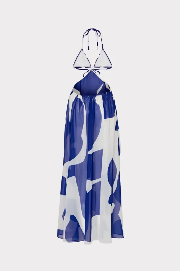 Women Swim and Coverups Milly Grand Foliage Convertible CoverUp Navywhite Women Swim and Coverups Milly Grand Foliage Convertible CoverUp Navywhite
