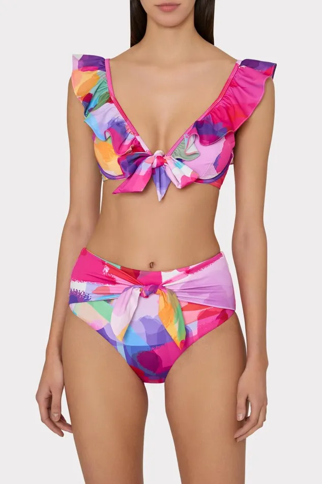 Women Swim and Coverups Milly Rainbow Waterfall Tie Bikini Bottom Multi Women Swim and Coverups Milly Rainbow Waterfall Tie Bikini Bottom Multi