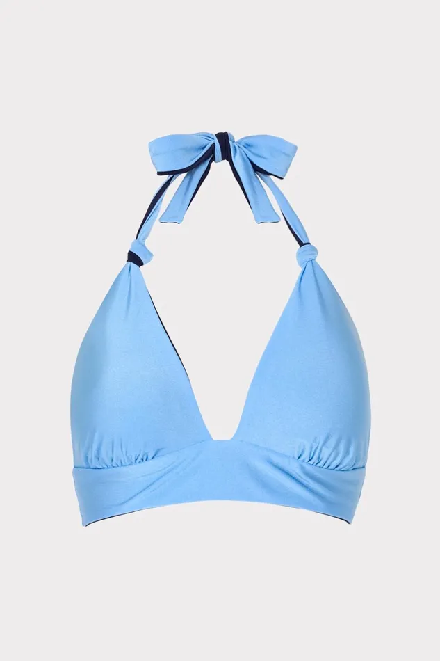Women Swim and Coverups Milly Scala Reversible Bikini Top Mineral Bluenavy