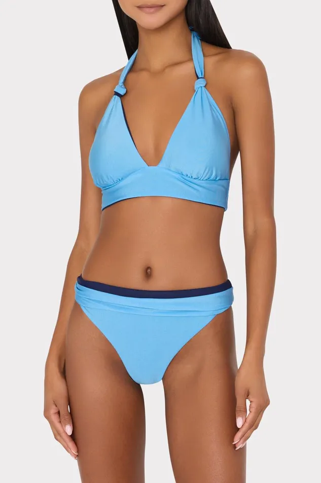 Women Swim and Coverups Milly Scala Reversible Bikini Top Mineral Bluenavy
