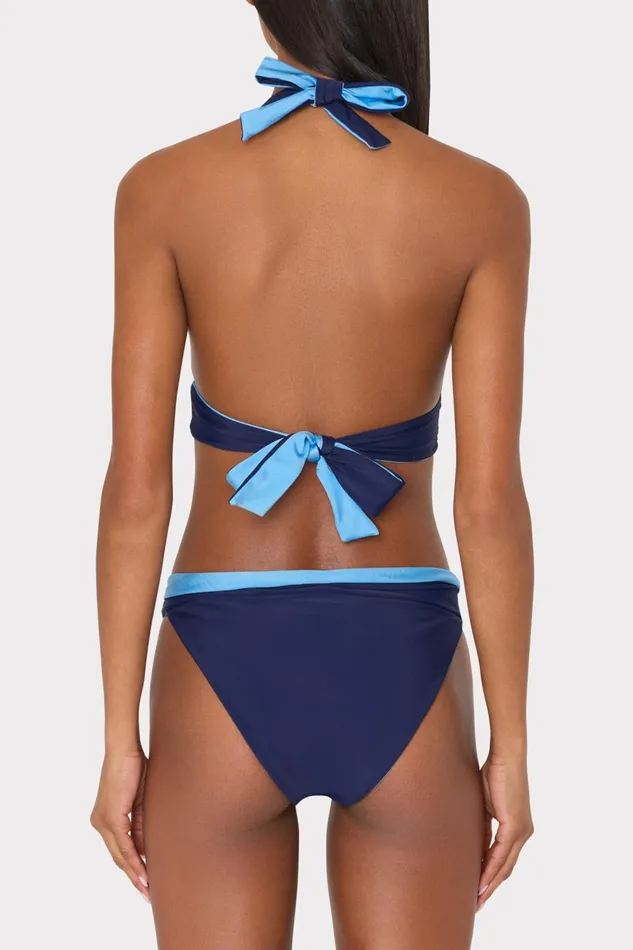 Women Swim and Coverups Milly Scala Reversible Bikini Top Mineral Bluenavy