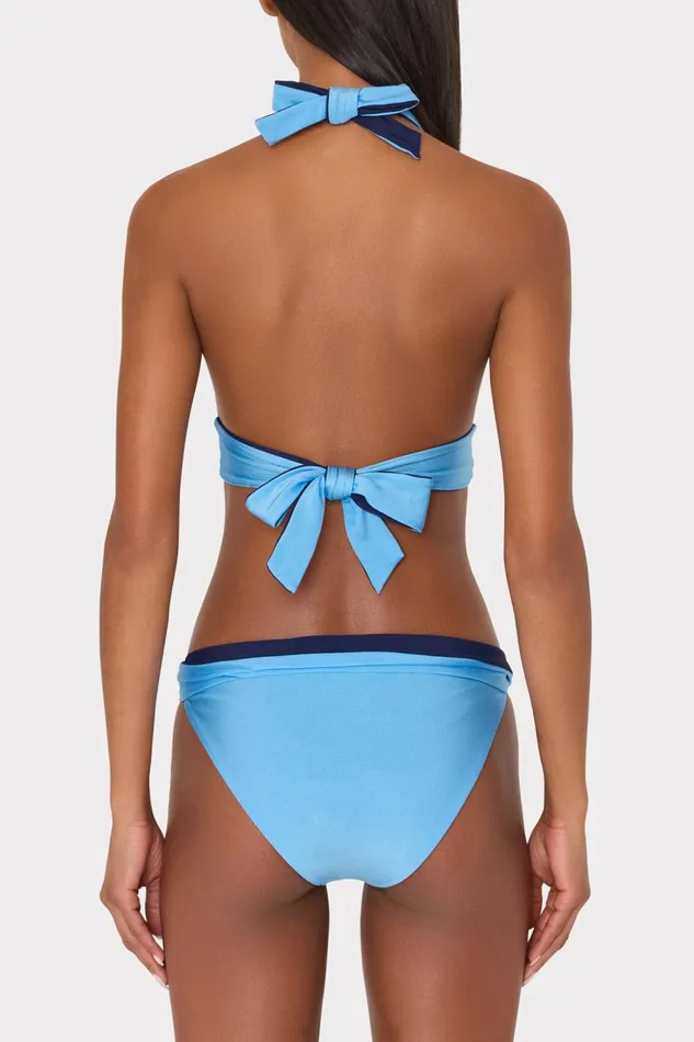 Women Swim and Coverups Milly Scala Reversible Bikini Top Mineral Bluenavy