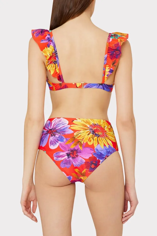 Women Swim and Coverups Milly Tie Bikini Bottom Red Multi Women Swim and Coverups Milly Tie Bikini Bottom Red Multi