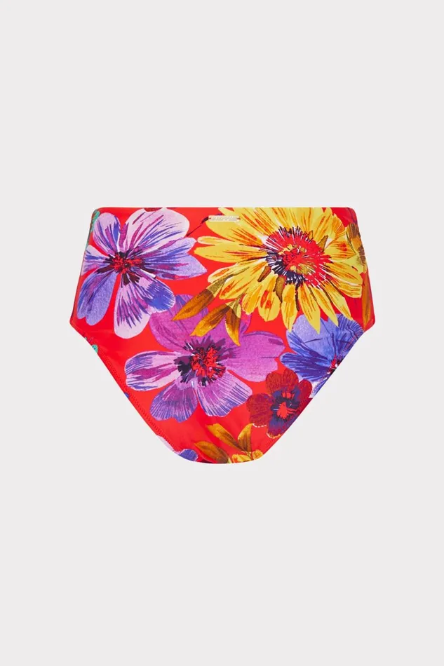 Women Swim and Coverups Milly Tie Bikini Bottom Red Multi Women Swim and Coverups Milly Tie Bikini Bottom Red Multi