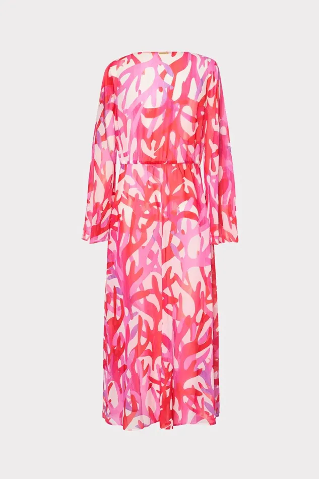 Women Swim and Coverups Milly Vince Under The Sea Chiffon CoverUp Dress Pink Multi