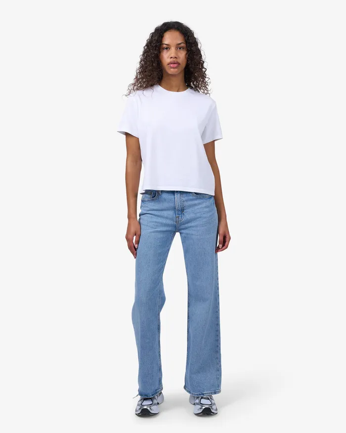 Women TShirts Colorfulstandard Organic Boxy Crop Tee 8211 Heather Grey