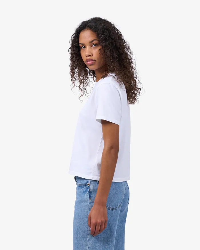Women TShirts Colorfulstandard Organic Boxy Crop Tee 8211 Heather Grey
