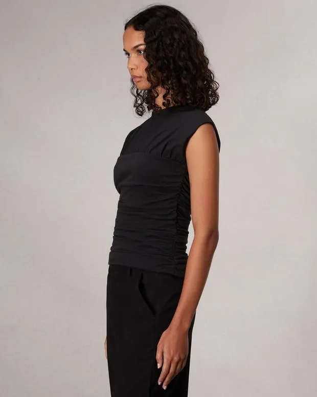 Women TShirts Rag and Bone Mica Banded Cotton Top Black