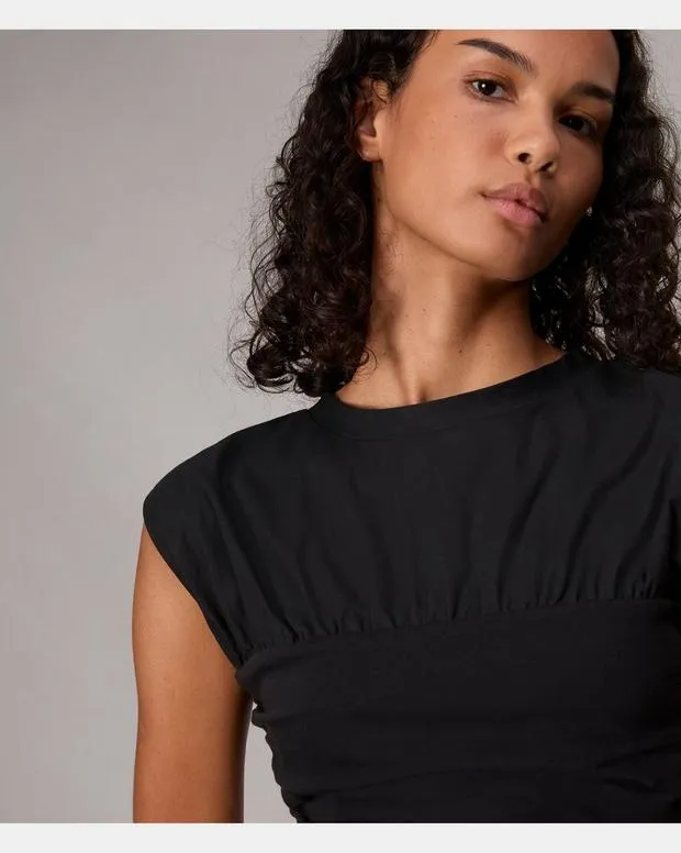 Women TShirts Rag and Bone Mica Banded Cotton Top Black