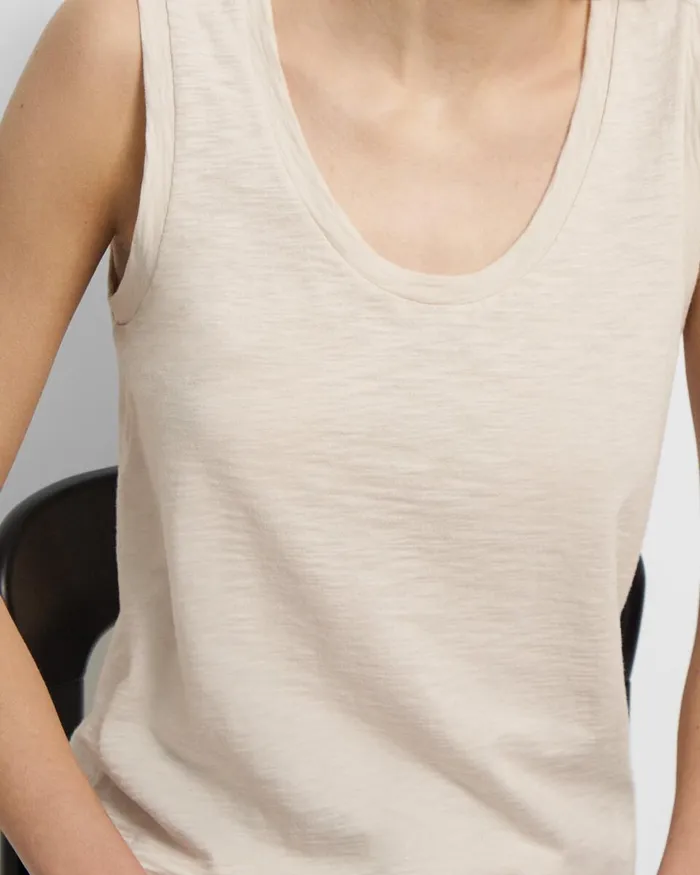 Women TShirts Tank Tops Theory Easy Tank Top In Organic Slub Cotton Canvas