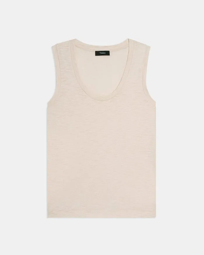 Women TShirts Tank Tops Theory Easy Tank Top In Organic Slub Cotton Canvas