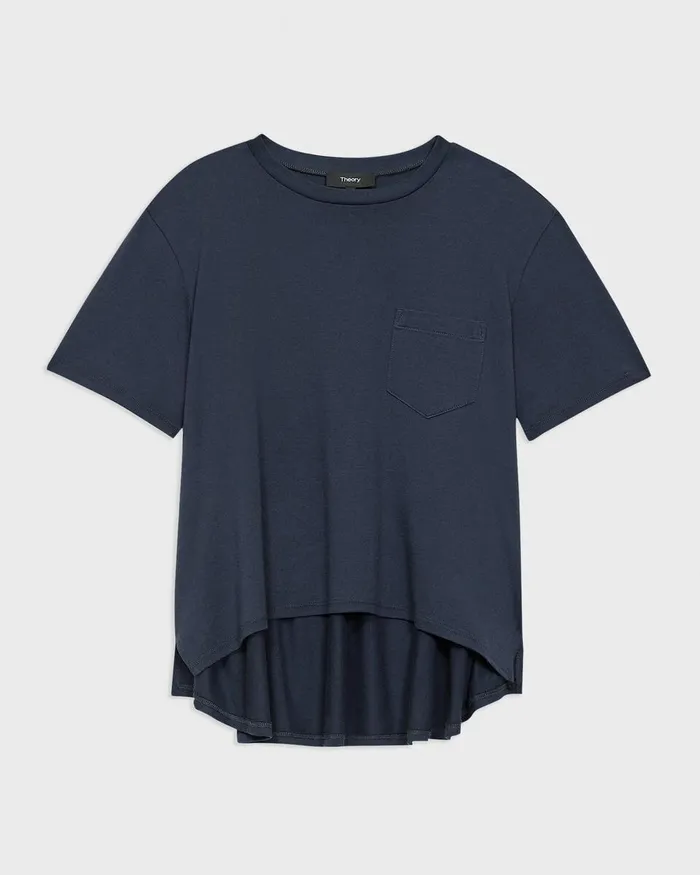 Women TShirts Tank Tops Theory Relaxed Tee In Organic Cotton Nocturne Navy