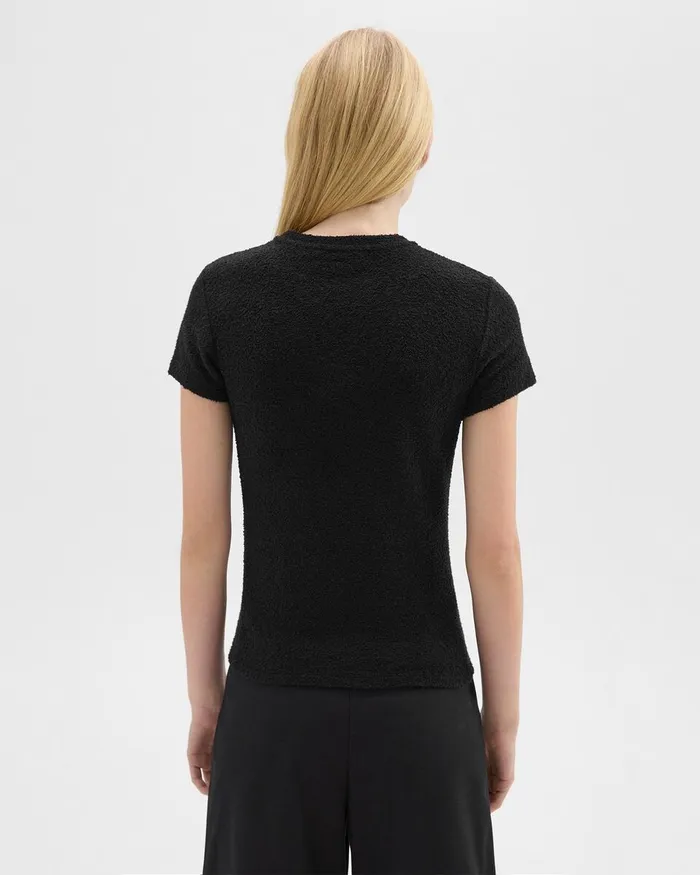 Women TShirts Tank Tops Theory Tiny Tee In Boucleacute Jersey Black