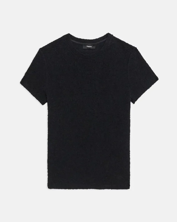 Women TShirts Tank Tops Theory Tiny Tee In Boucleacute Jersey Black