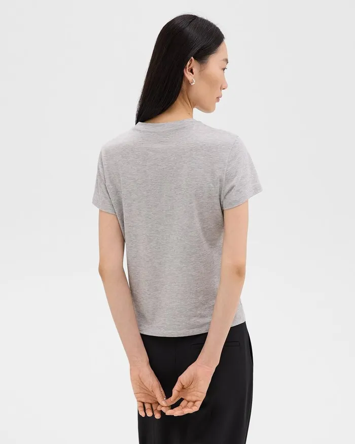 Women TShirts Tank Tops Theory Tiny Tee In Organic Cotton Soft Grey Melange