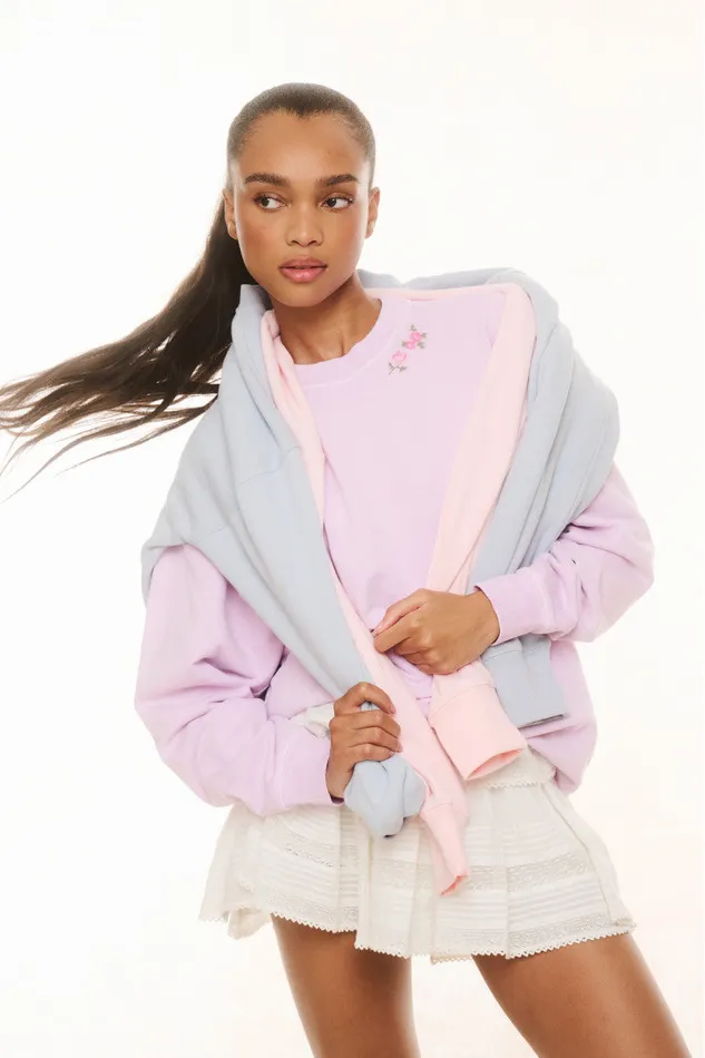 Women Tees and Fleece LoveShackFancy Palo Pullover Lavender Mist
