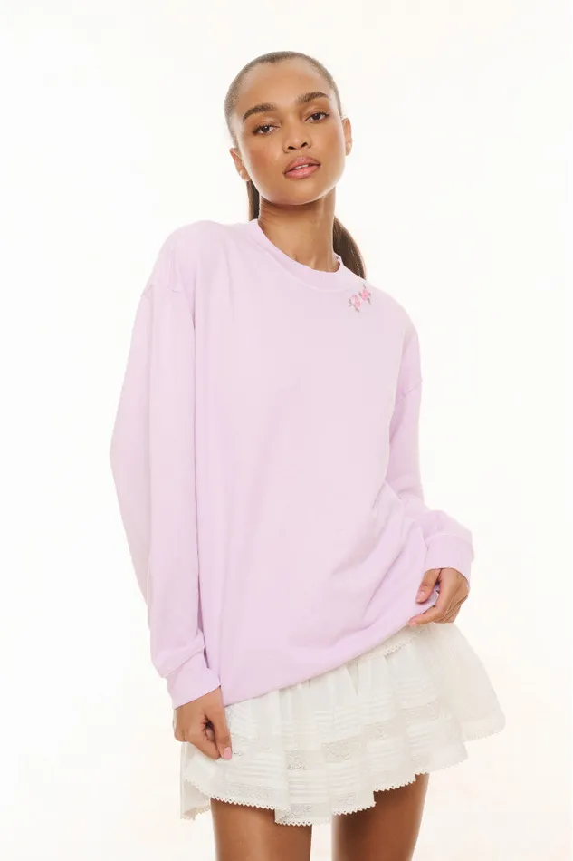 Women Tees and Fleece LoveShackFancy Palo Pullover Lavender Mist