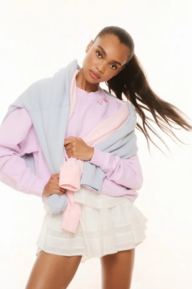 Women Tees and Fleece LoveShackFancy Palo Pullover Lavender Mist