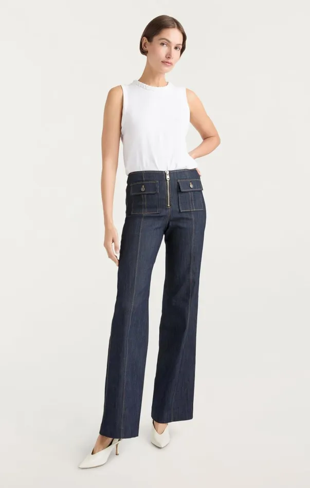Women Tees and Pullovers Cinq Sept Sleeveless Braided Tee White