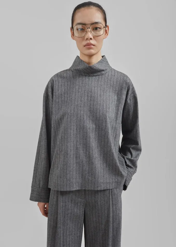 Women The Garment Tilda Top 8211 GreyBlack Stripe The Frankie Shop Tops