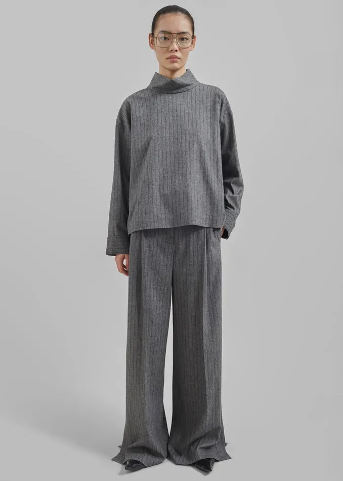 Women The Garment Tilda Top 8211 GreyBlack Stripe The Frankie Shop Tops