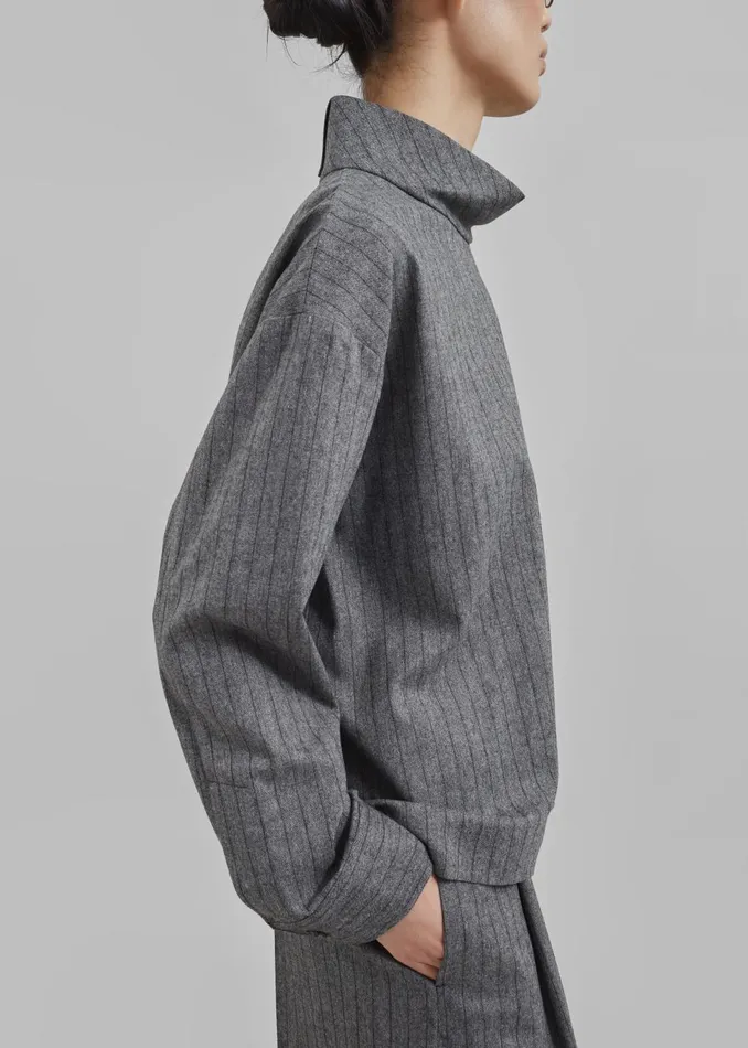 Women The Garment Tilda Top 8211 GreyBlack Stripe The Frankie Shop Tops