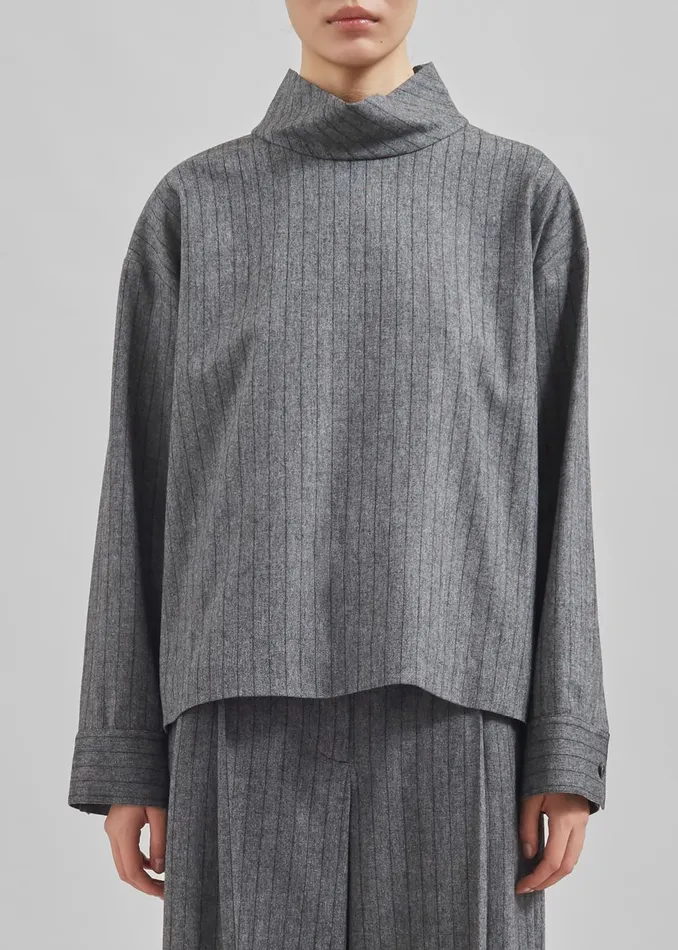 Women The Garment Tilda Top 8211 GreyBlack Stripe The Frankie Shop Tops