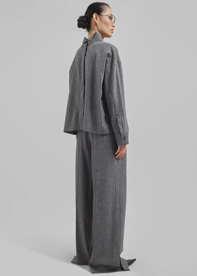 Women The Garment Tilda Top 8211 GreyBlack Stripe The Frankie Shop Tops